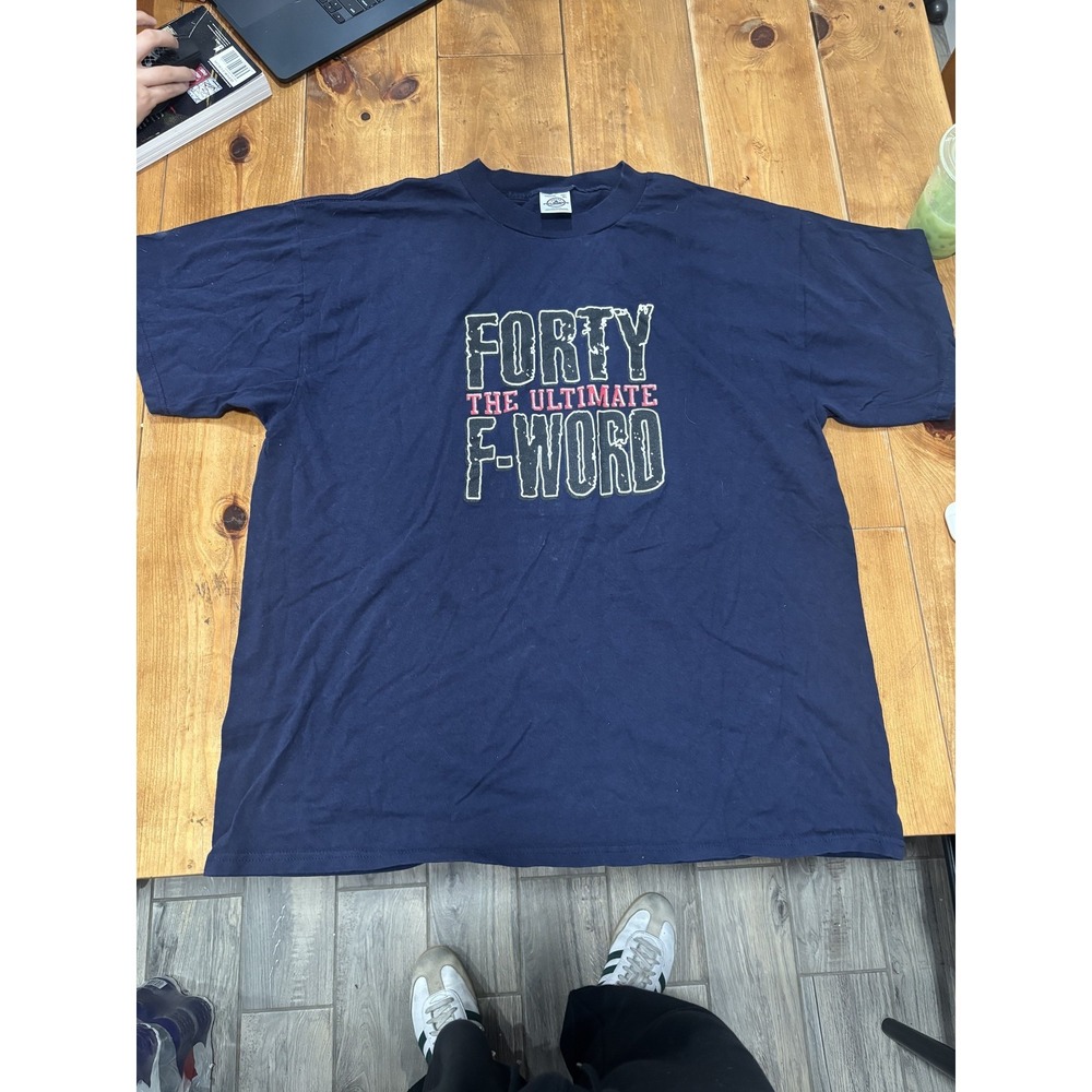 Delta Pro Weight XL‎ T-Shirt Men's Navy Blue Forty The Ultimate F-Word Graphic